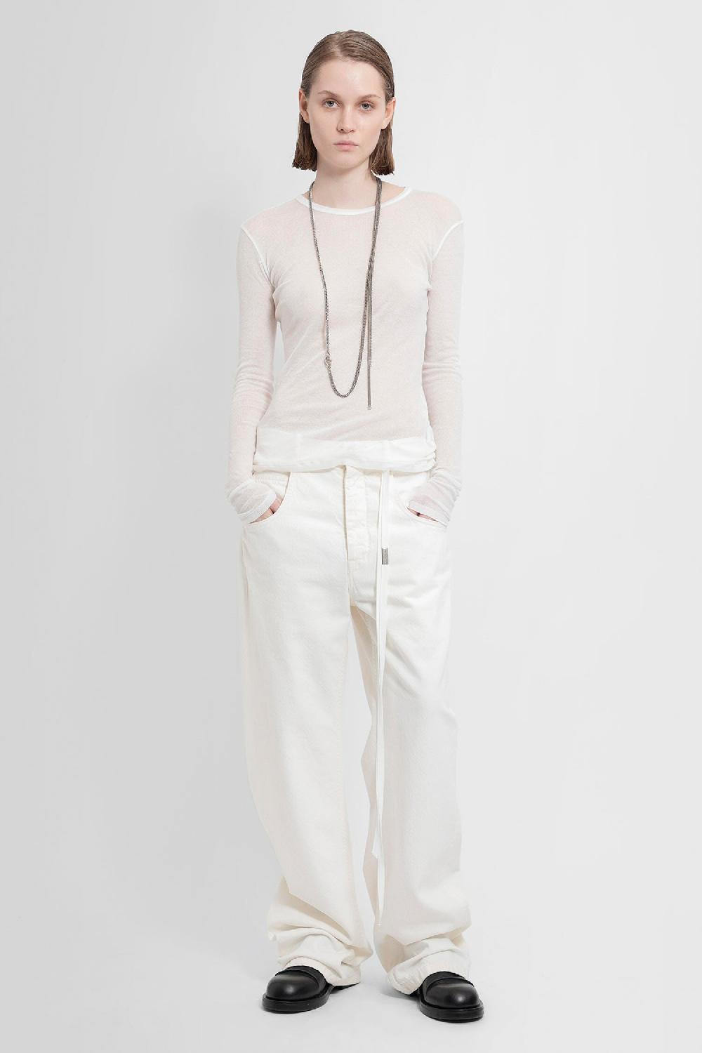 Antonioli ANN DEMEULEMEESTER WOMAN WHITE JEANS Spedizione Gratuita