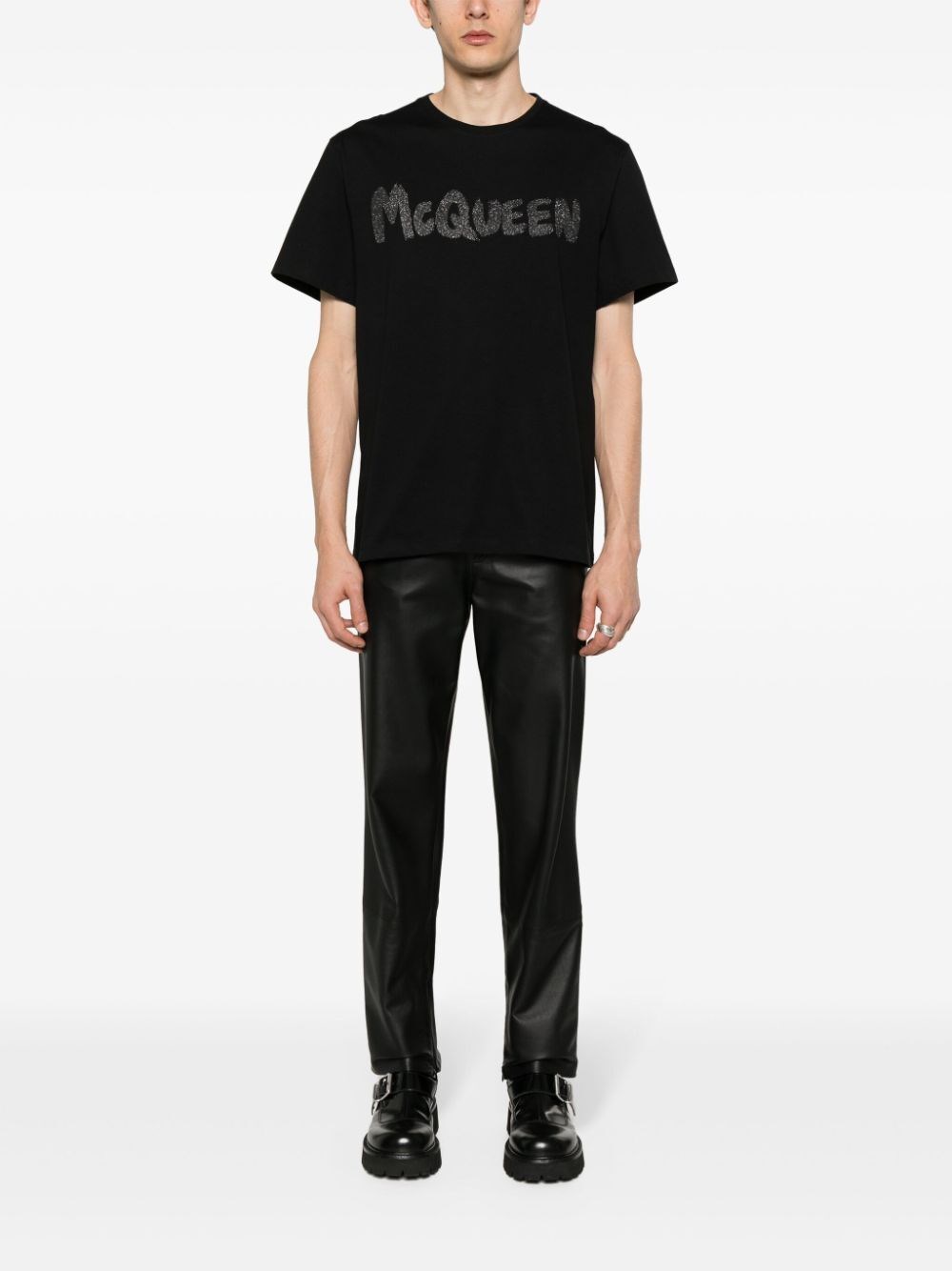 Alexander mcqueen `Graffiti` Print T-Shirt In Saldo
