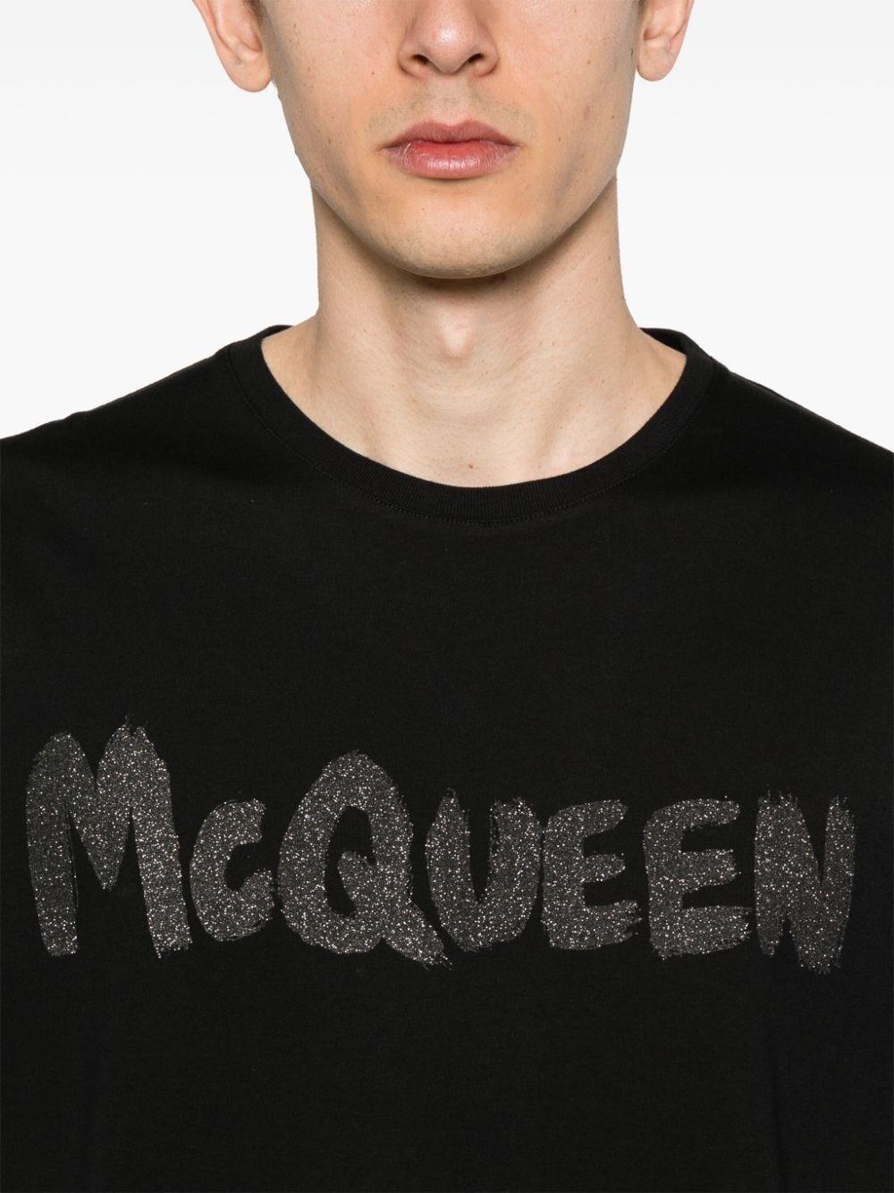 Alexander mcqueen `Graffiti` Print T-Shirt In Saldo