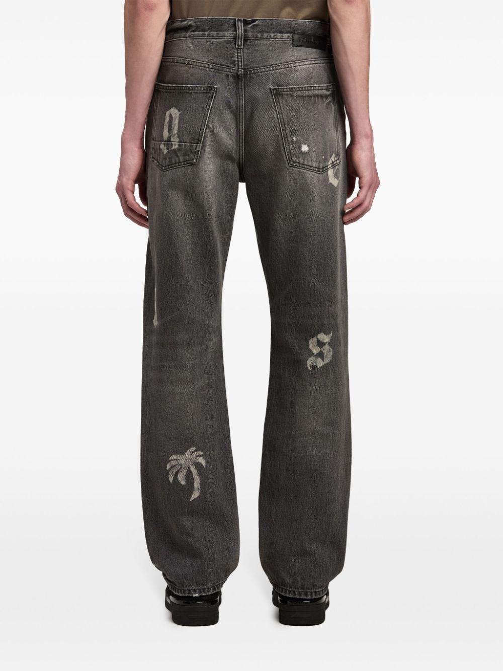 Palm angels `BW Logo Patch` 5-Pocket Jeans Italia