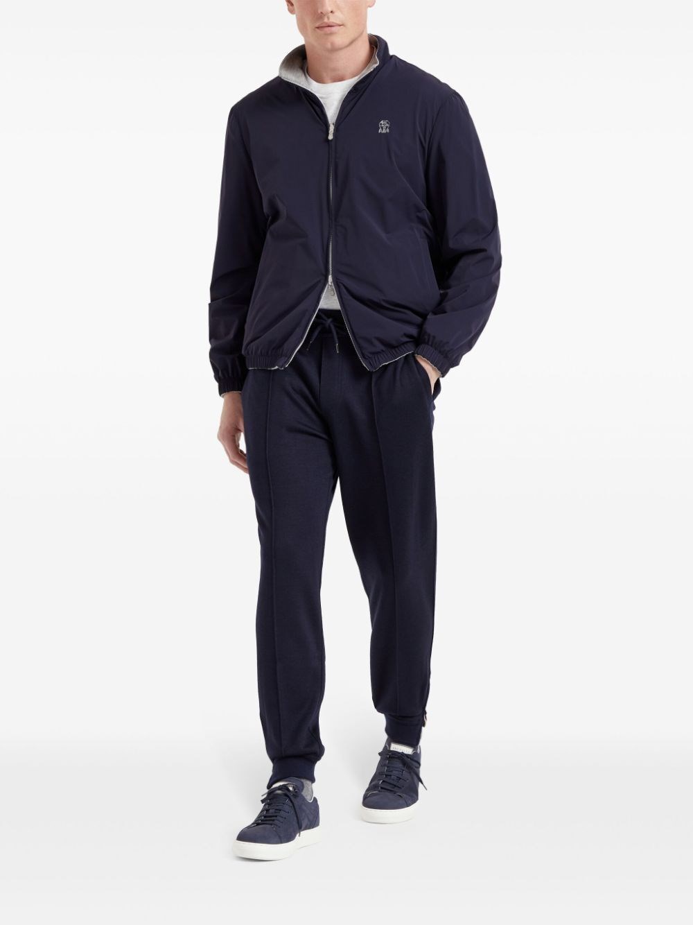 Brunello cucinelli Pants With Crête Detail And Elasticated Zipper Cuffs Outlet