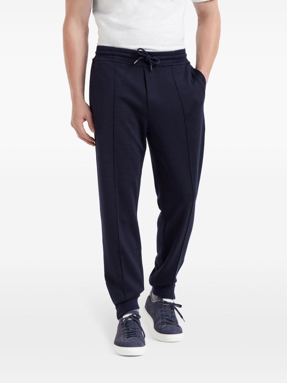 Brunello cucinelli Pants With Crête Detail And Elasticated Zipper Cuffs Outlet