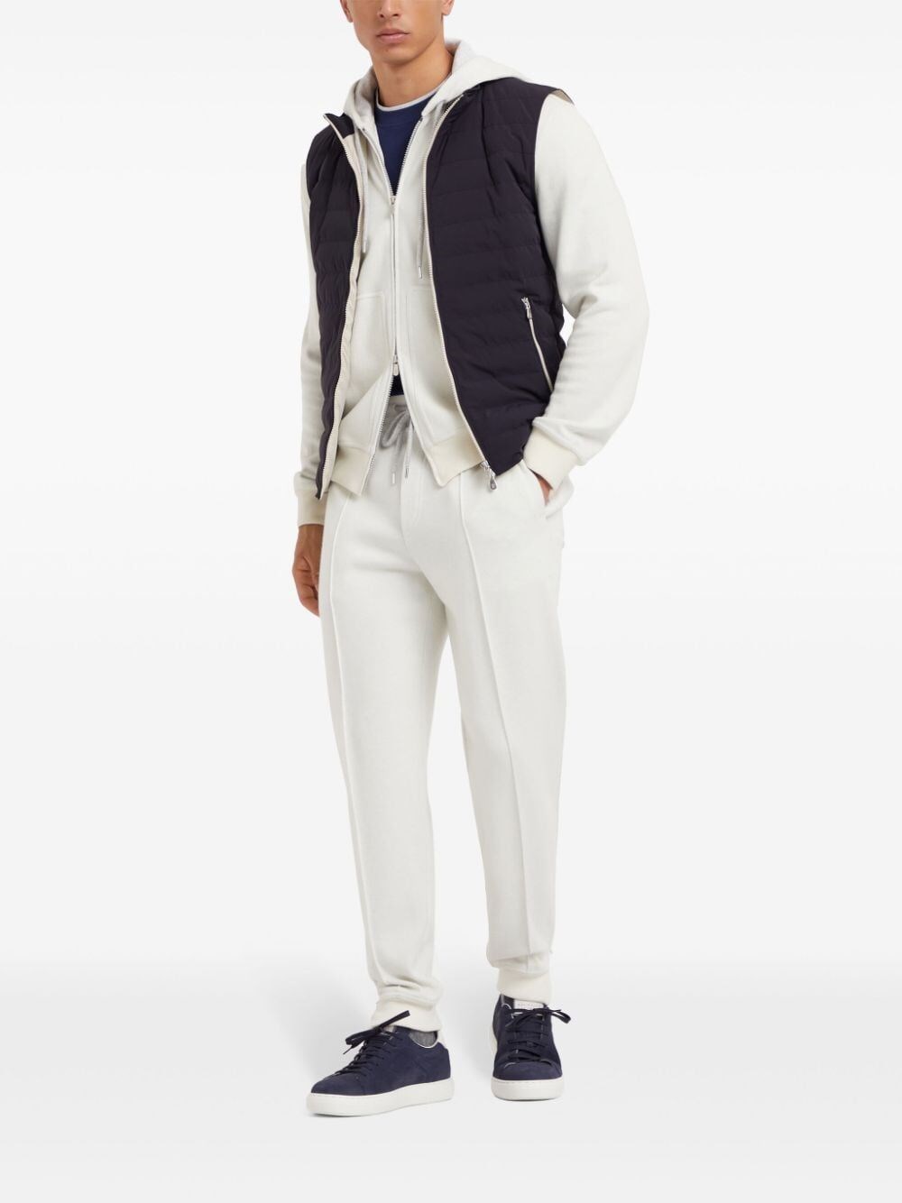 Brunello cucinelli Pants With Crête Detail And Elasticated Zipper Cuffs Saldi