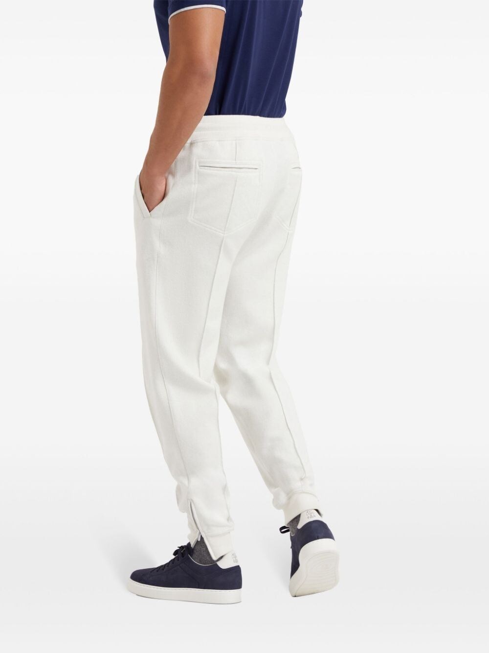 Brunello cucinelli Pants With Crête Detail And Elasticated Zipper Cuffs Saldi