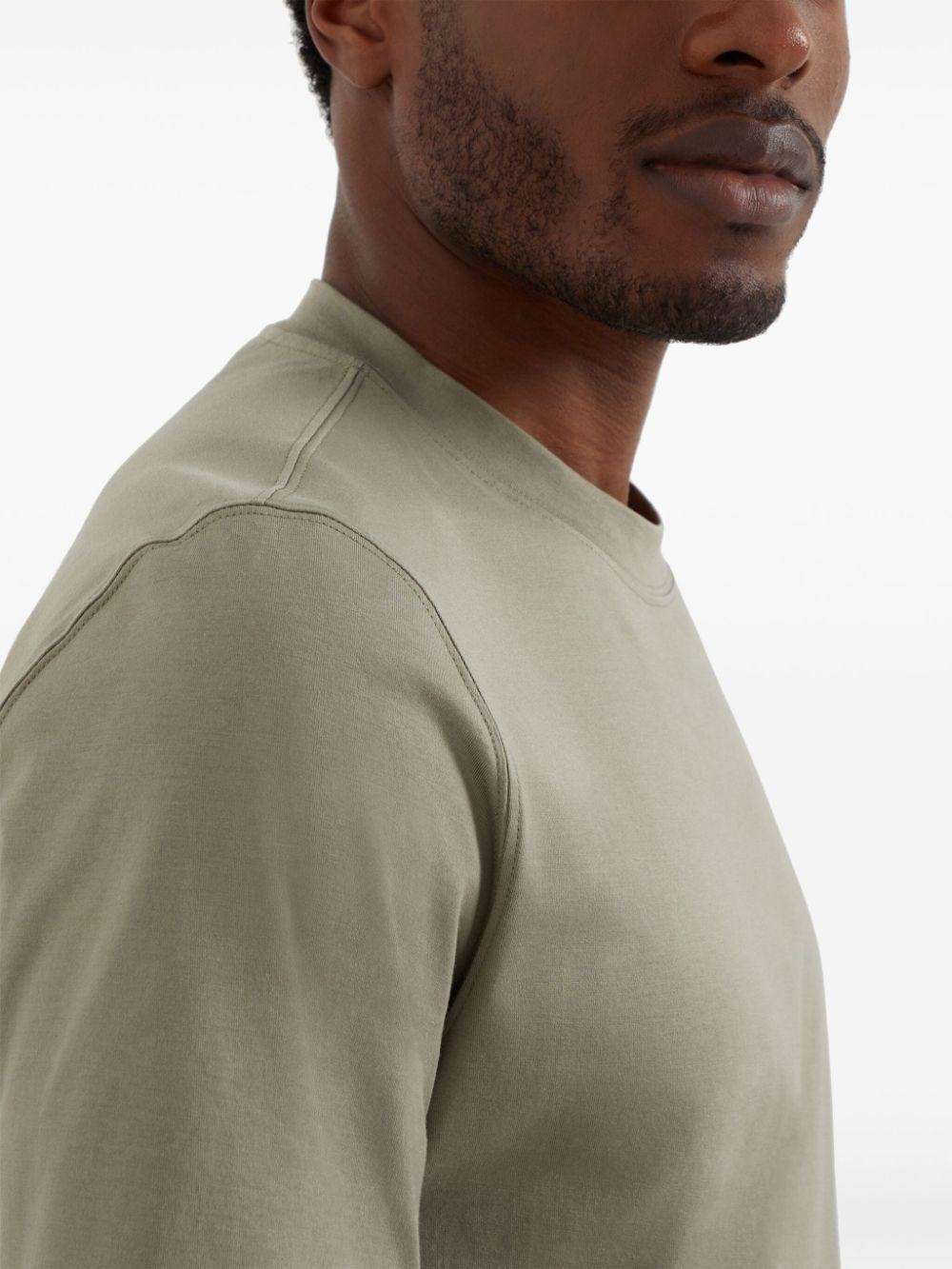 Brunello cucinelli Crew-Neck T-Shirt With Printed Logo Vendita Economica