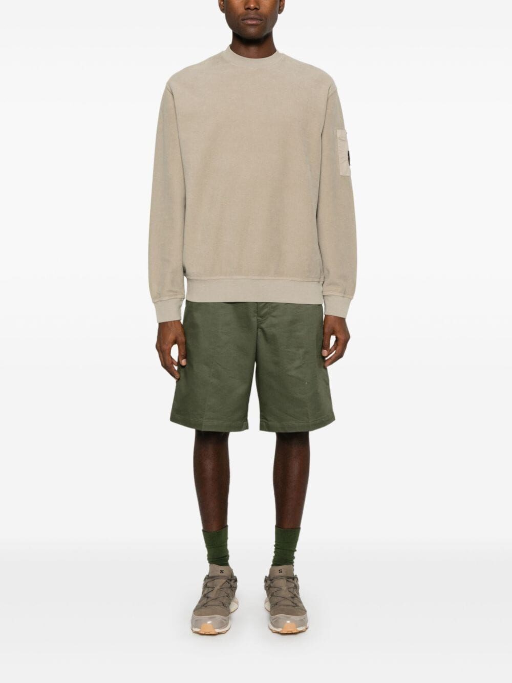 C.p. company `Brushed Emerized Diagonal Fleece` Crew-Neck Sweatshirt Saldi Di Fabbrica