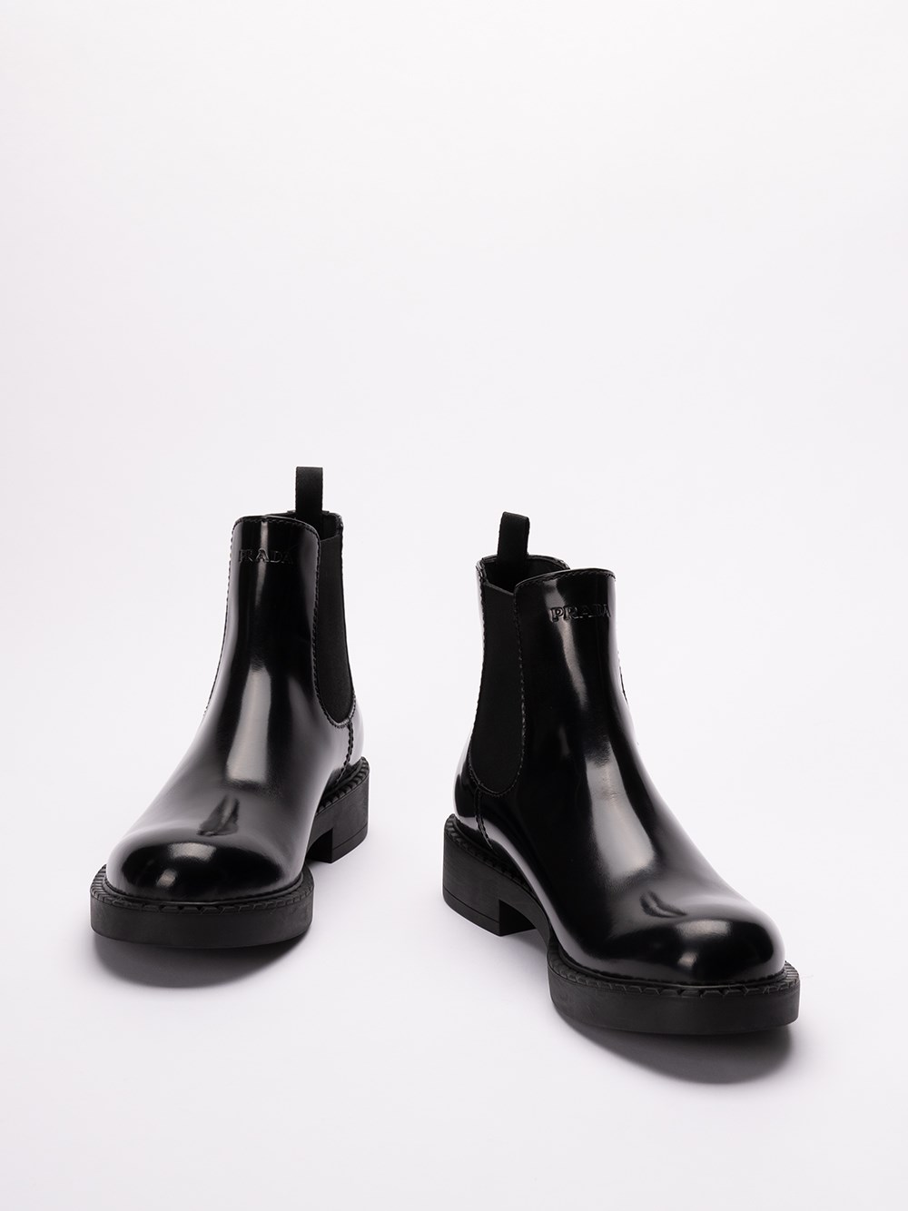 Prada Brushed Leather Chelsea Boots Vendita