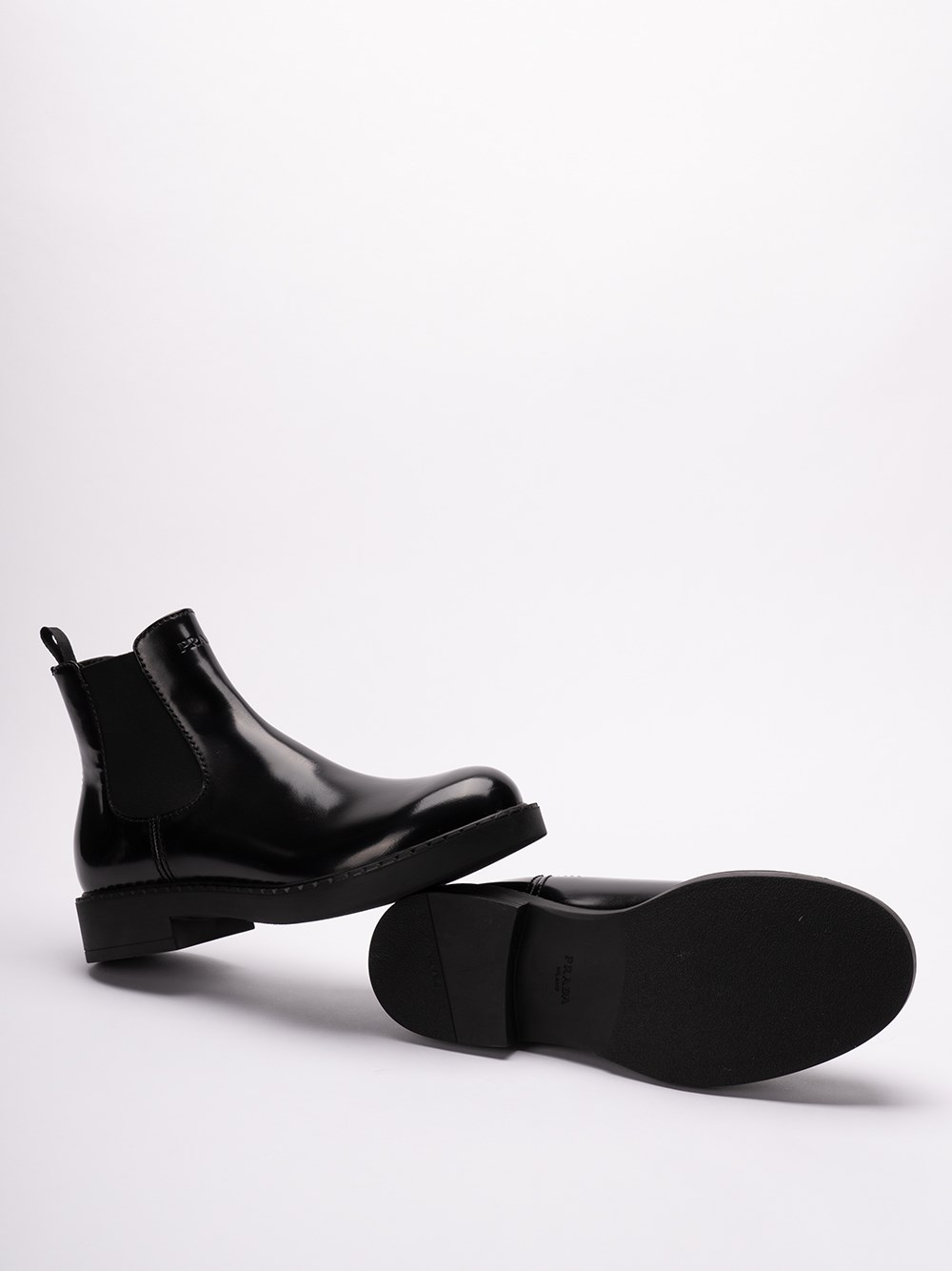 Prada Brushed Leather Chelsea Boots Vendita