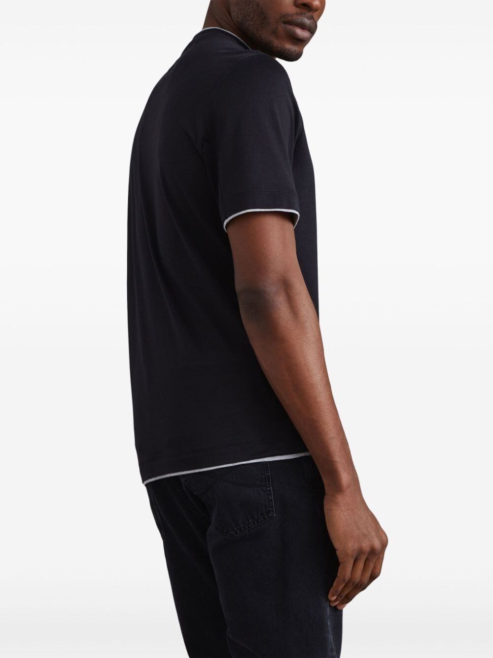 Brunello cucinelli Crew Neck T-Shirt With Faux-Layering Qualità Garantita