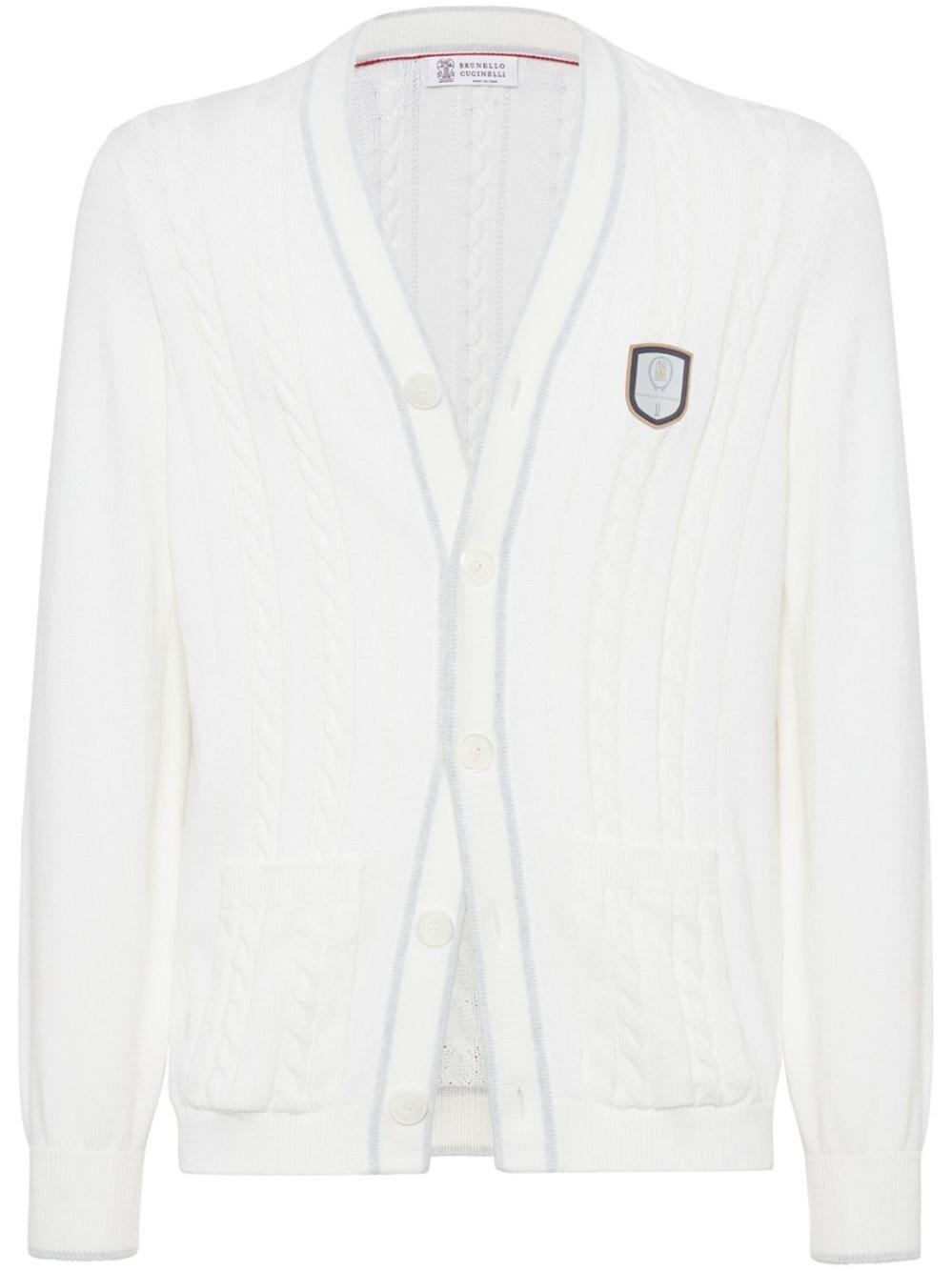 Brunello cucinelli Knit Cardigan With Tennis Badge Negozi Online