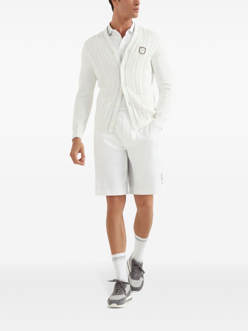Brunello cucinelli Knit Cardigan With Tennis Badge Negozi Online