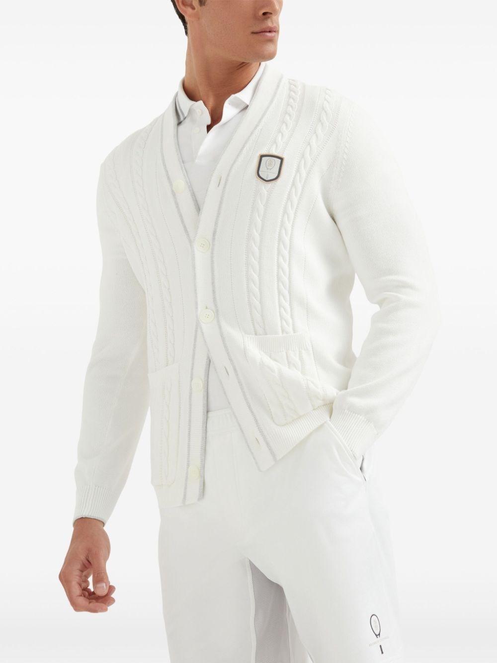 Brunello cucinelli Knit Cardigan With Tennis Badge Negozi Online