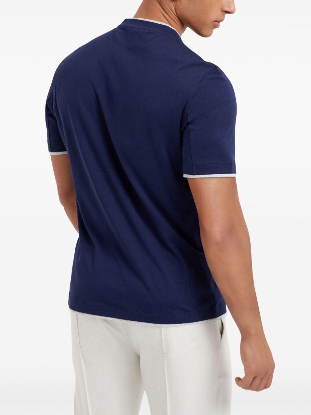 Brunello cucinelli Crew-Neck T-Shirt With Faux-Layering Prezzo Ridotto