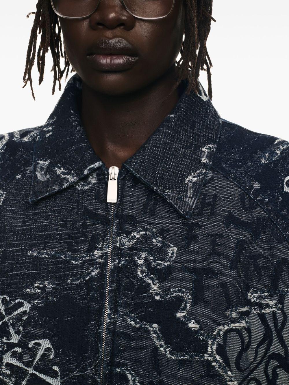 Off white `Camo` Denim Bomber Jacket Pezzi Unici