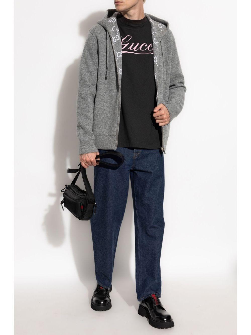 Gucci `Double GG` Full-Zip Hoodie Outlet