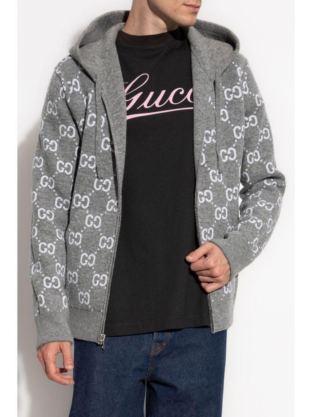 Gucci `Double GG` Full-Zip Hoodie Outlet