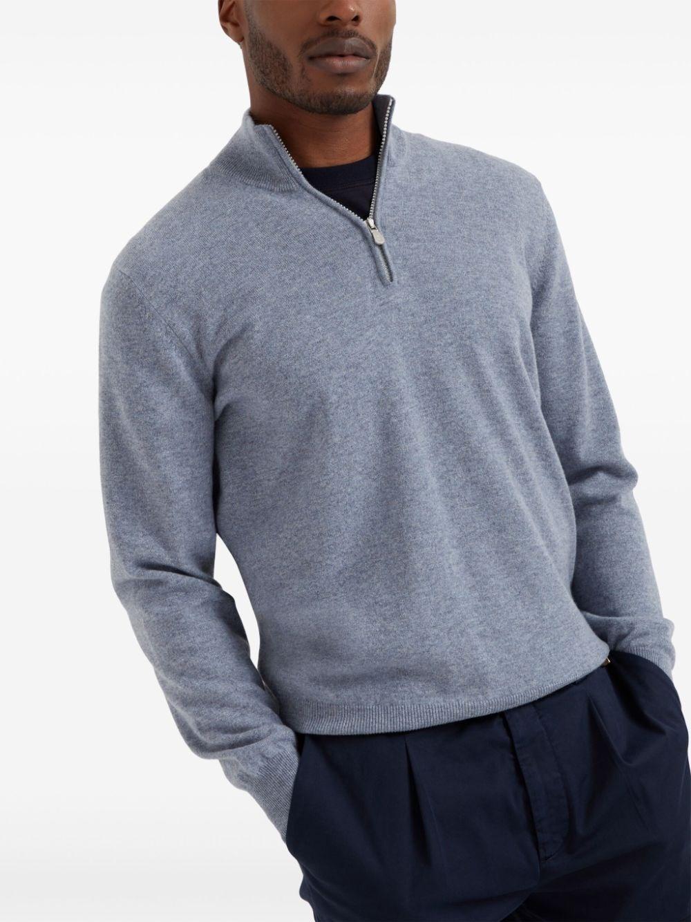 Brunello cucinelli Turtle-Neck Sweater With Zipper Saldi