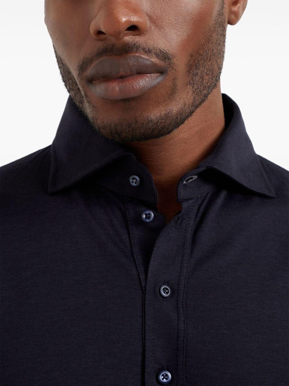 Brunello cucinelli Long Sleeve Polo With Shirt-Style Collar Negozio