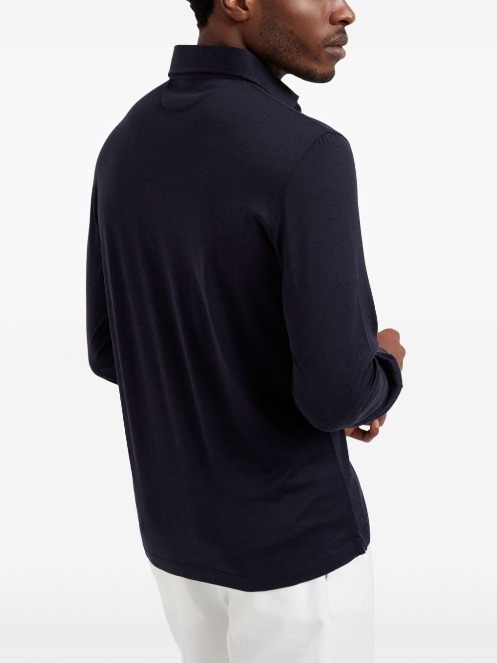 Brunello cucinelli Long Sleeve Polo With Shirt-Style Collar Negozio