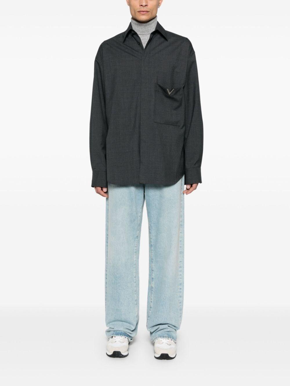Valentino garavani `V Detail` Long Sleeve Shirt Italia