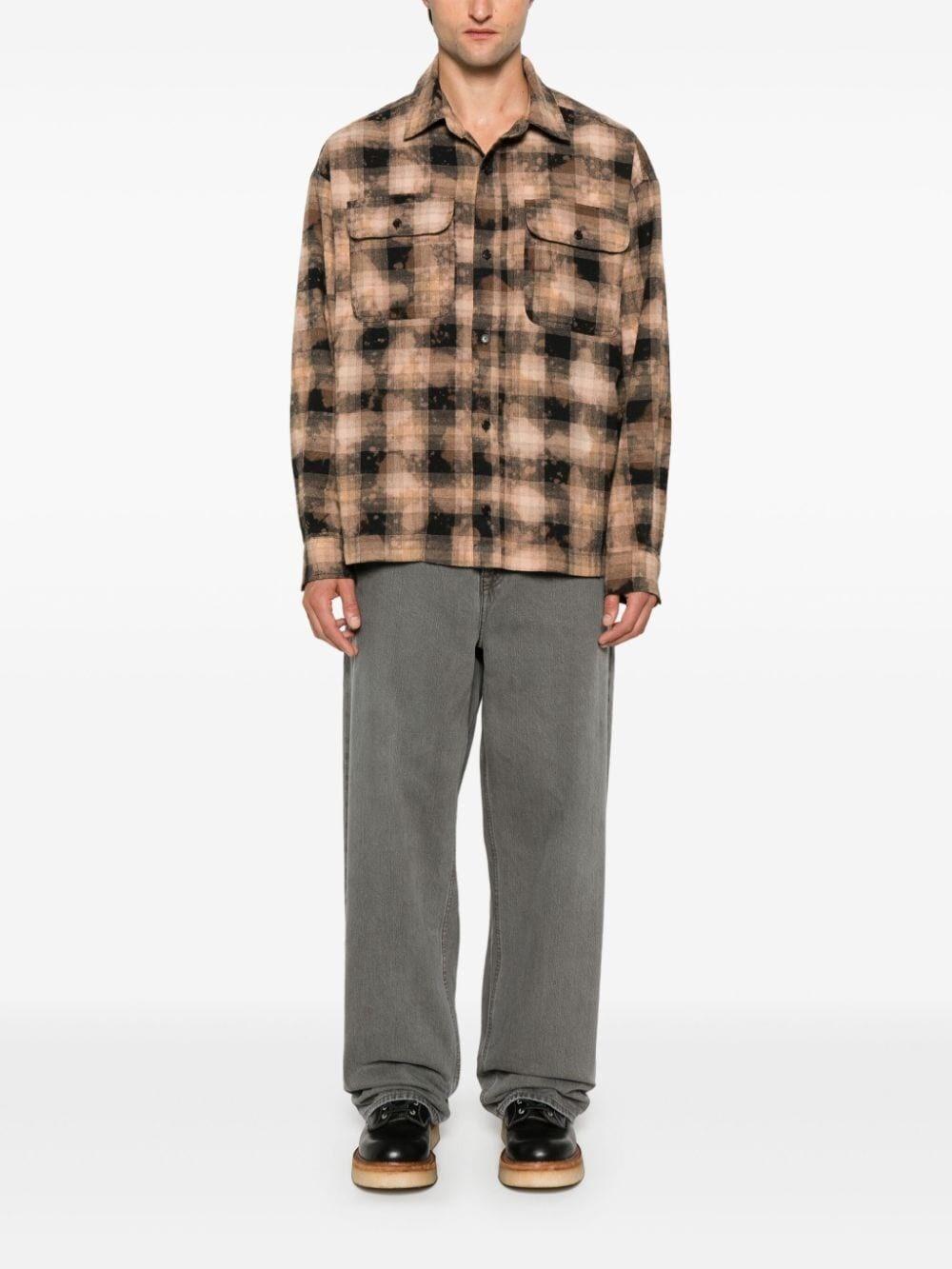 Palm angels `Curved Logo` Check Shirt In Saldo