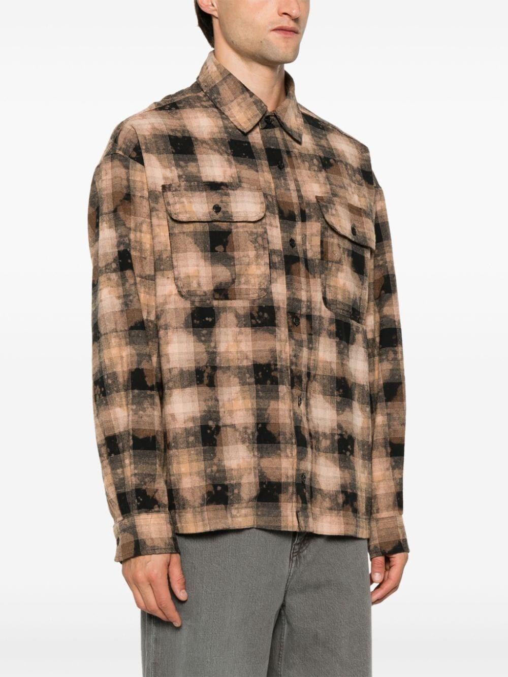 Palm angels `Curved Logo` Check Shirt In Saldo