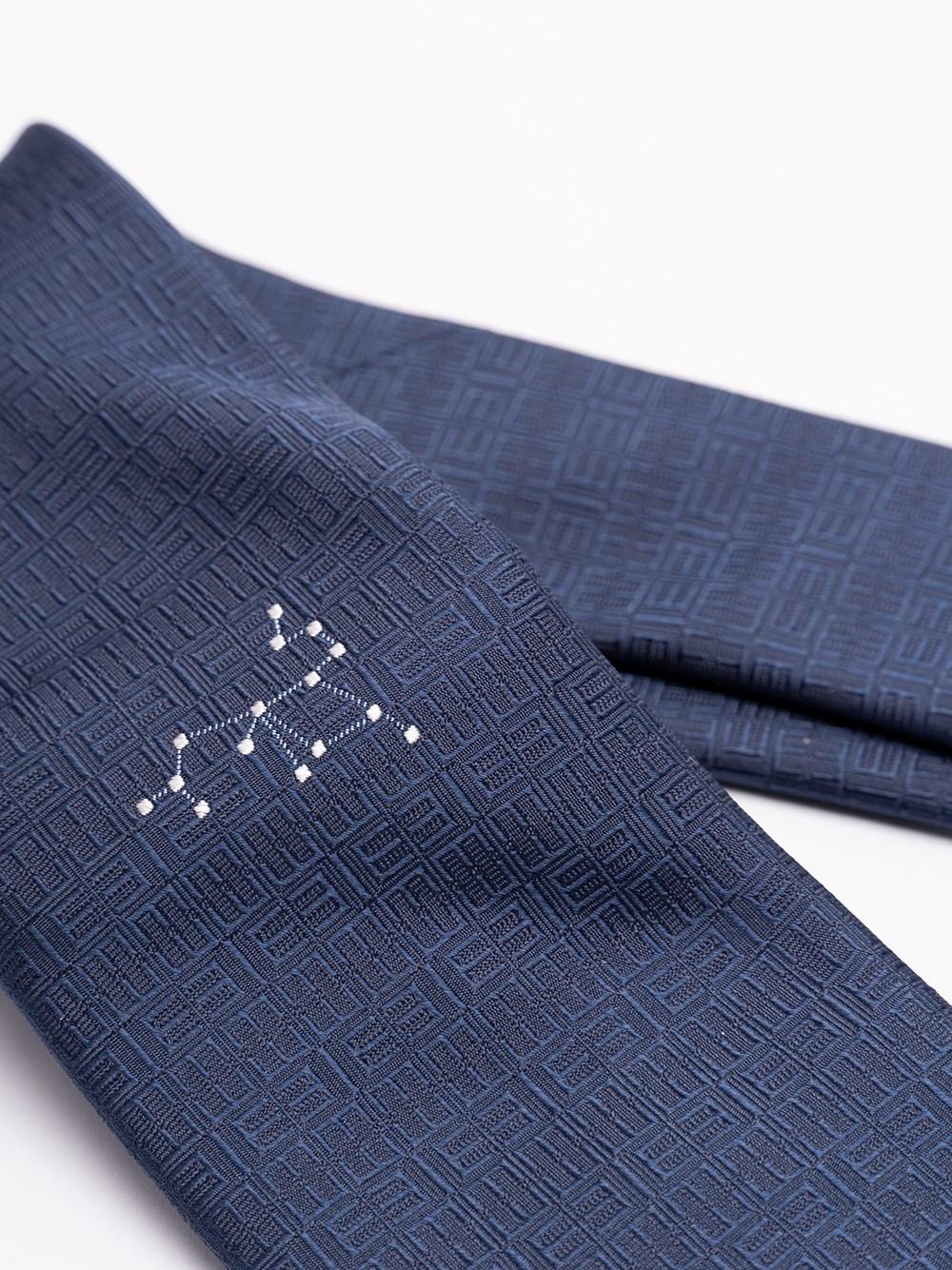 Elios Silk Tie with Zodiac Sign Qualità