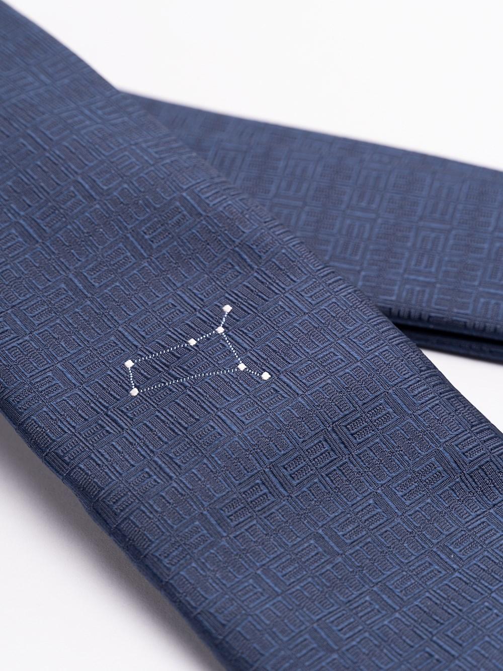 Elios Silk Tie with Zodiac Sign Pezzi Unici