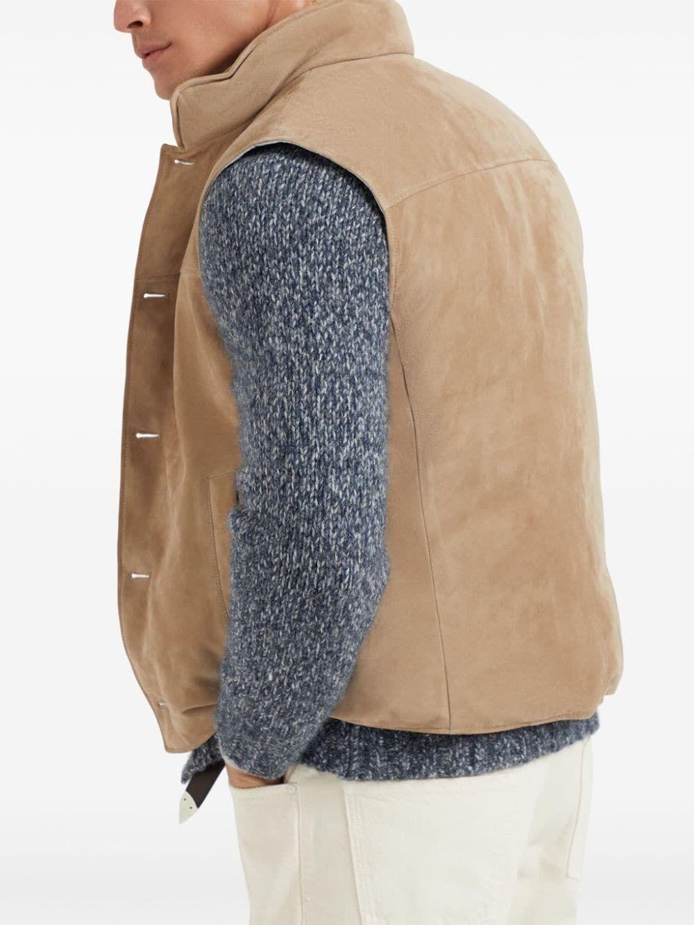 Brunello cucinelli Padded Leather Vest Prezzo Ridotto