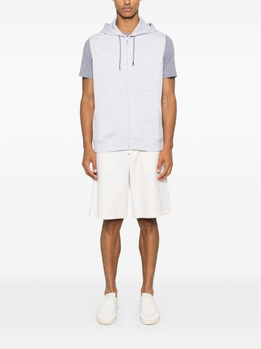 Brunello cucinelli Sleeveless Sweatshirt With Zipper And Hood Vendita