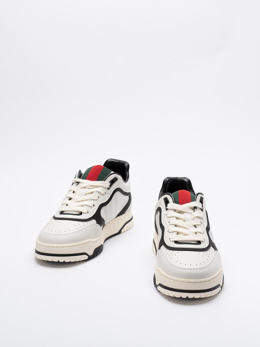 Gucci Leather `Re-Web` Sneakers Prezzo Ridotto