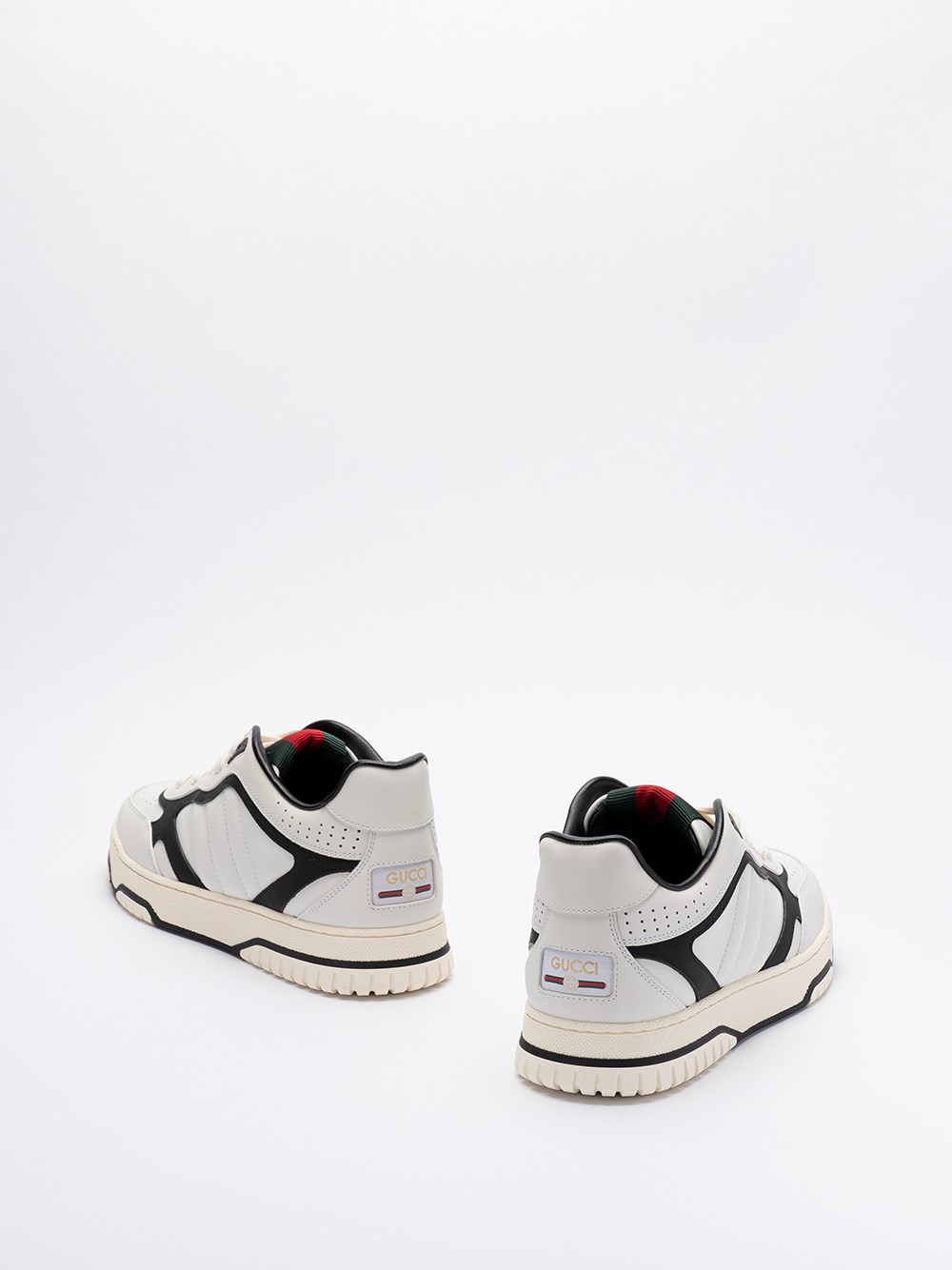 Gucci Leather `Re-Web` Sneakers Prezzo Ridotto