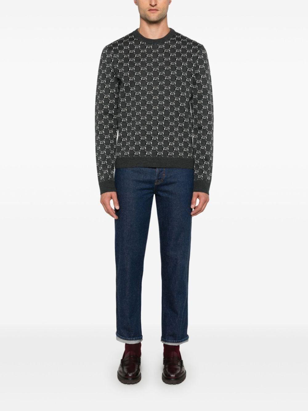 Gucci Long Sleeve Crew-Neck Sweater Vendita