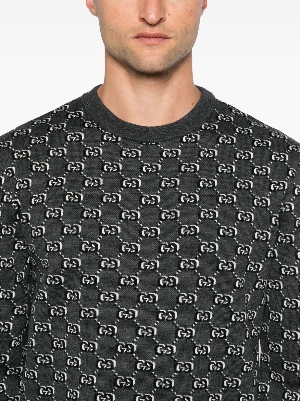 Gucci Long Sleeve Crew-Neck Sweater Vendita