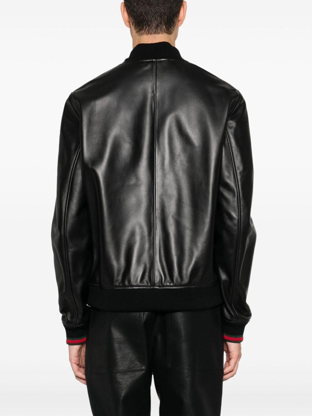 Gucci Leather Bomber Jacket Fino al 65% di sconto