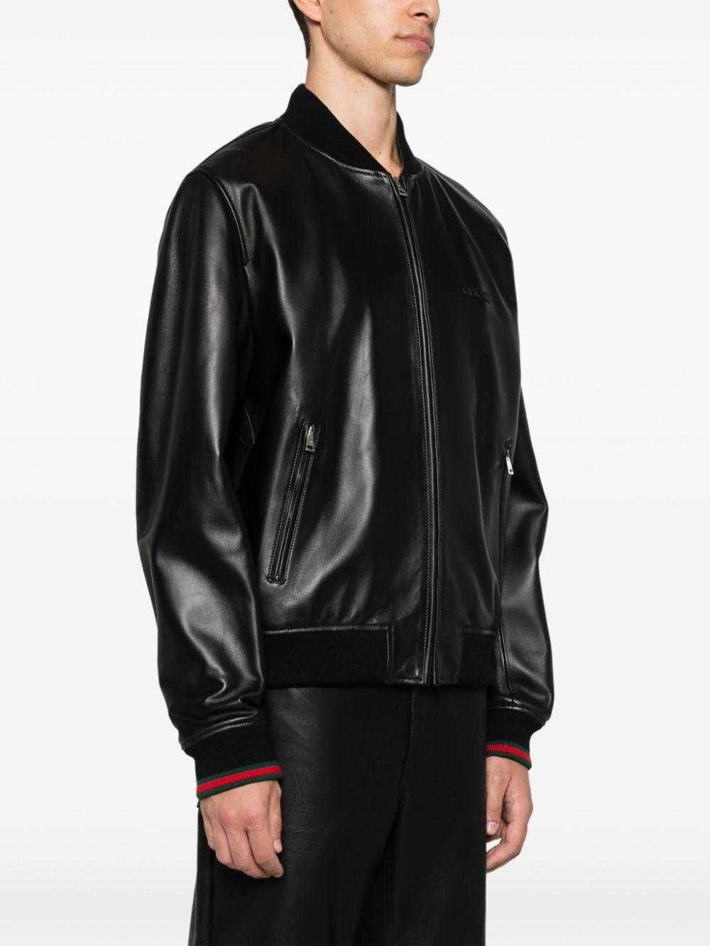 Gucci Leather Bomber Jacket Fino al 65% di sconto