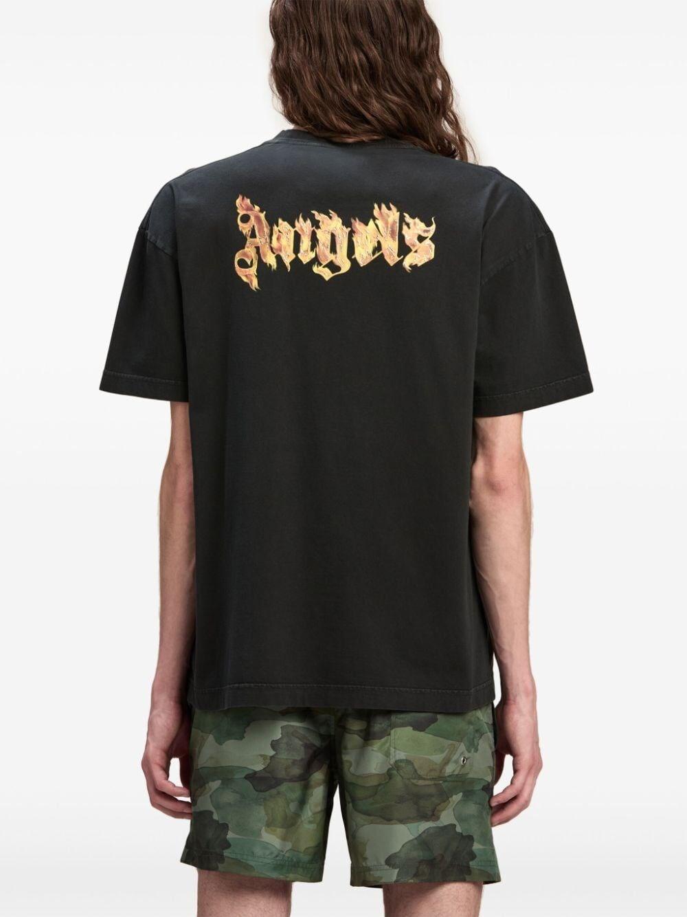 Palm angels `Burning Logo` T-Shirt Offerta