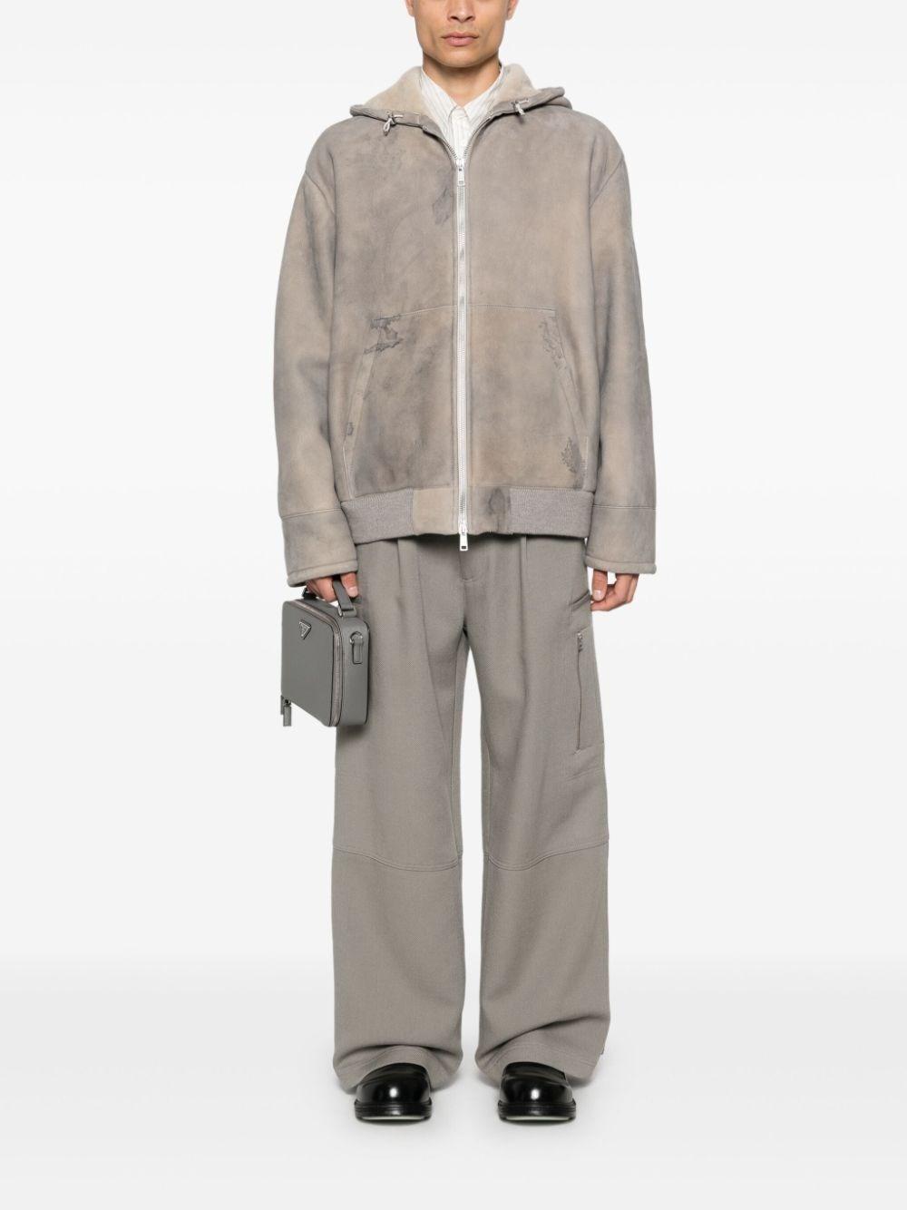 Prada Shearling Hooded Jacket Saldi Di Fabbrica