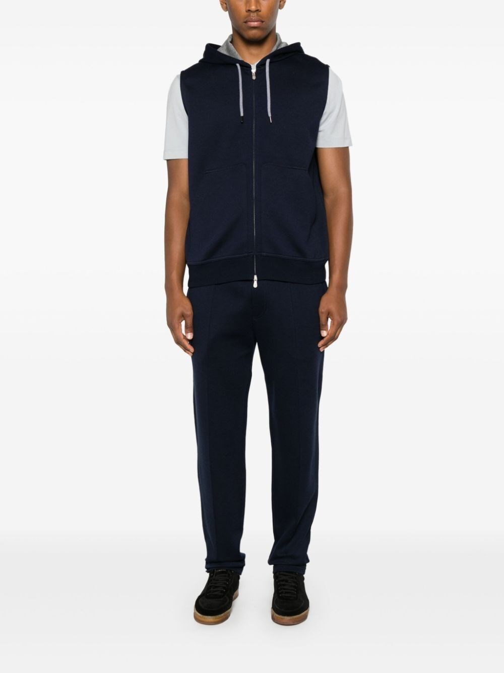 Brunello cucinelli Sleeveless Sweatshirt With Zipper And Hood Negozio