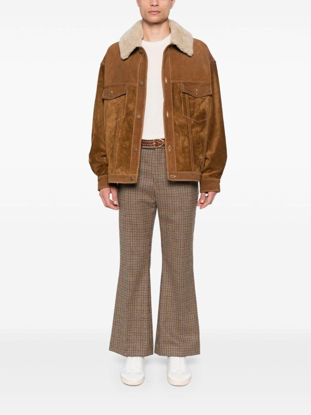 Golden goose `Journey` Leather Jacket With Corduroy Aspect Details Moda