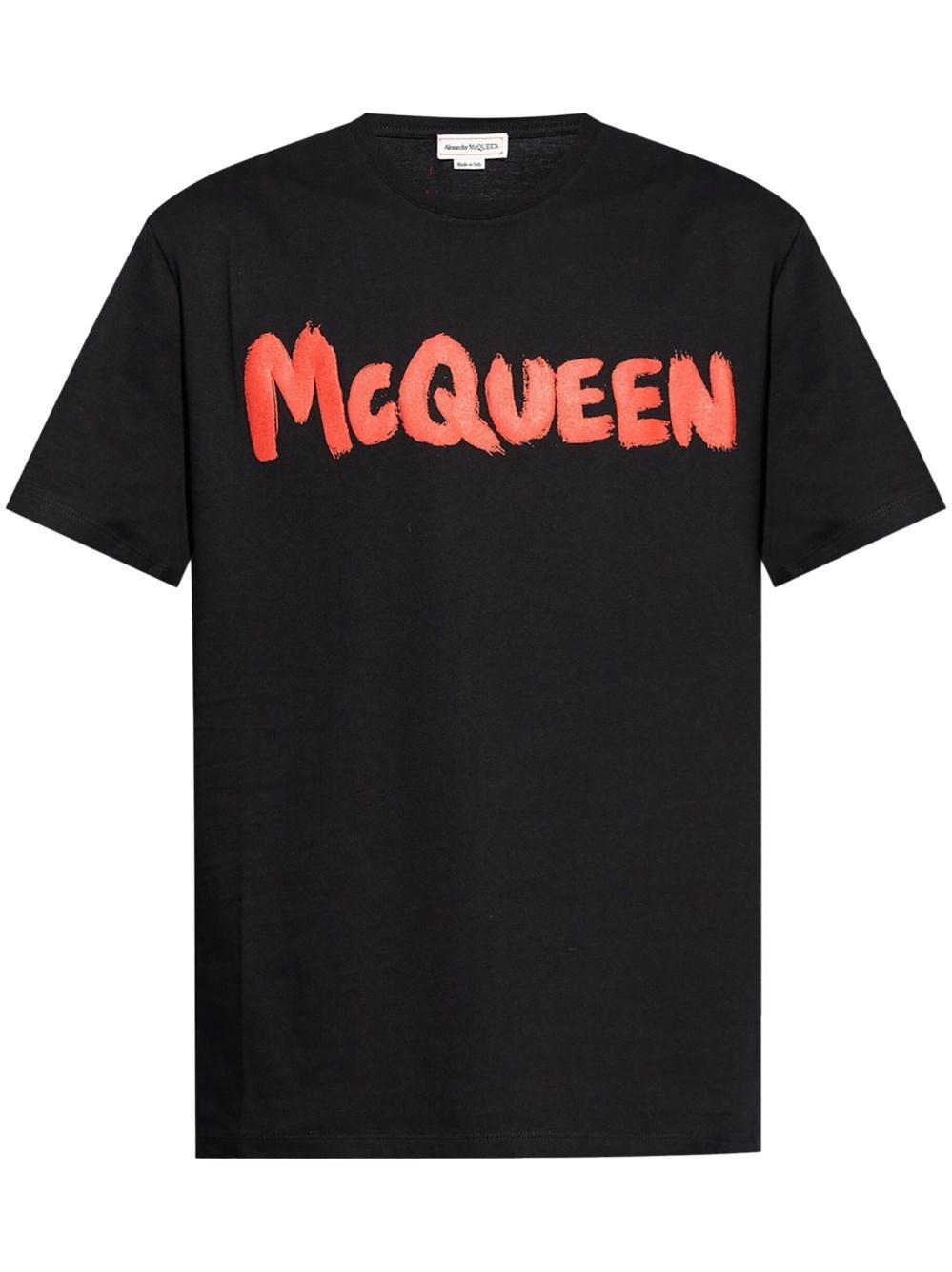 Alexander mcqueen `Graffiti` Print T-Shirt Offerta natalizia