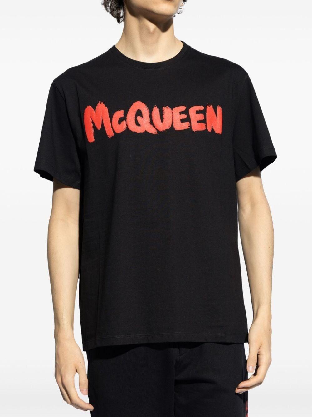 Alexander mcqueen `Graffiti` Print T-Shirt Offerta natalizia