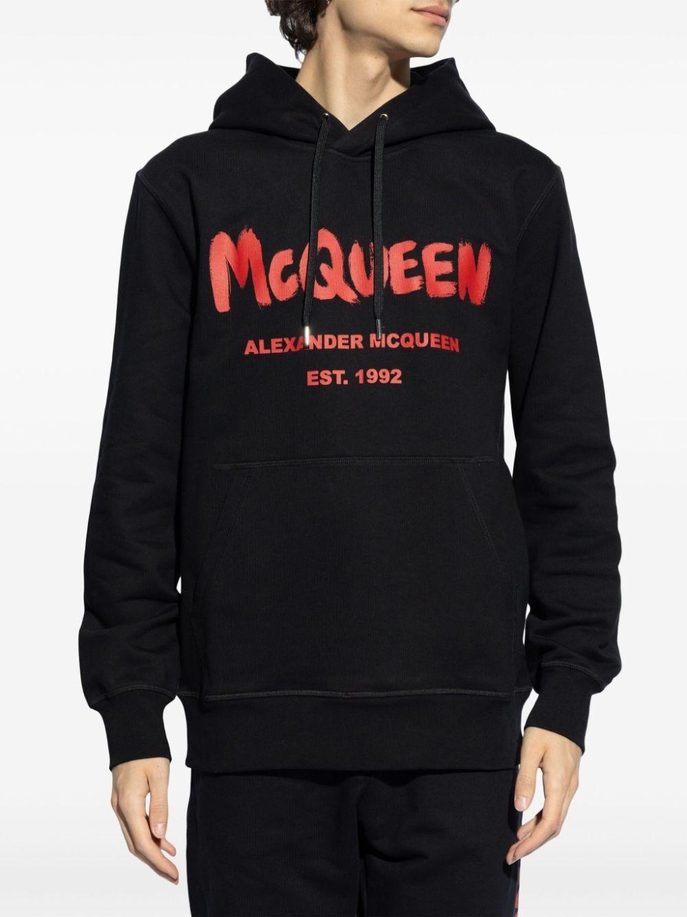 Alexander mcqueen `Graffiti` Print Hoodie Offerta Pasqua
