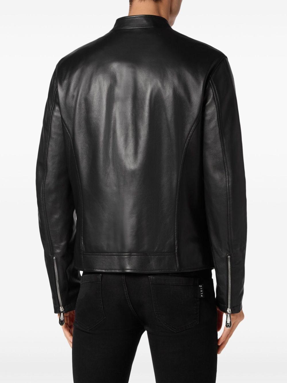 Philipp plein Leather Jacket Sconti VIP