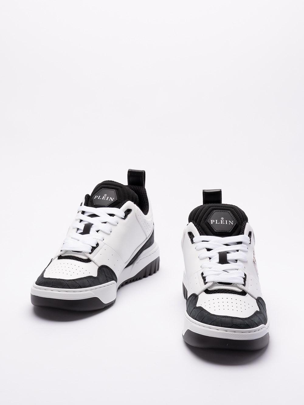 Philipp plein Croco Printed Leather Low-Top Sneakers Super Saving Price