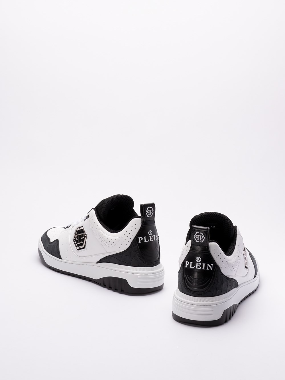 Philipp plein Croco Printed Leather Low-Top Sneakers Super Saving Price