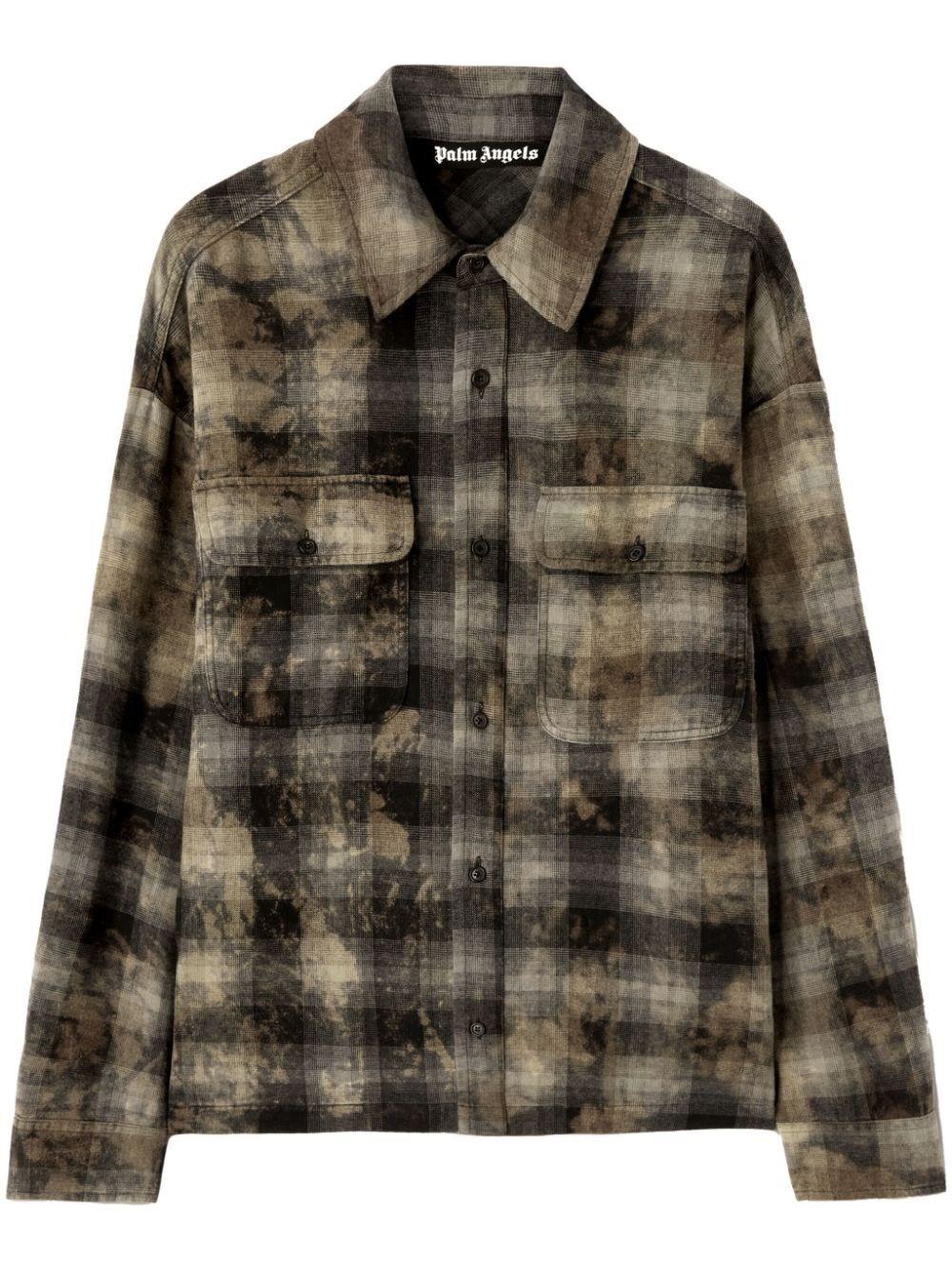 Palm angels `Curved Logo` Check Shirt Italy