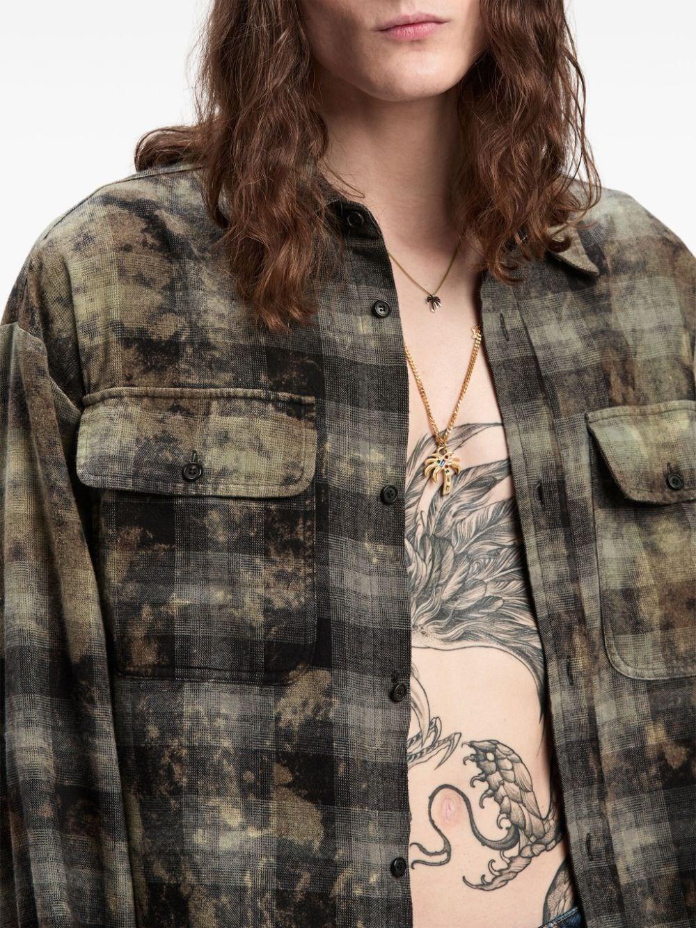 Palm angels `Curved Logo` Check Shirt Italy