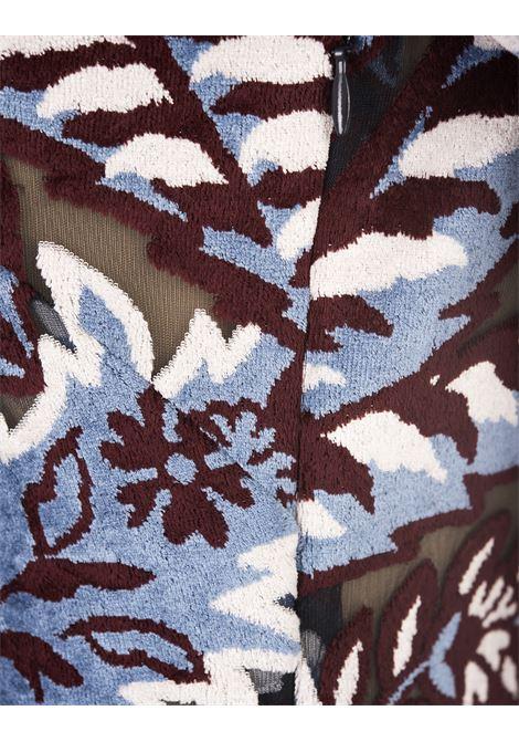 ETRO Abito Lungo Azzurro In Tulle Jacquard Velluto - ETRO Affare Del Giorno