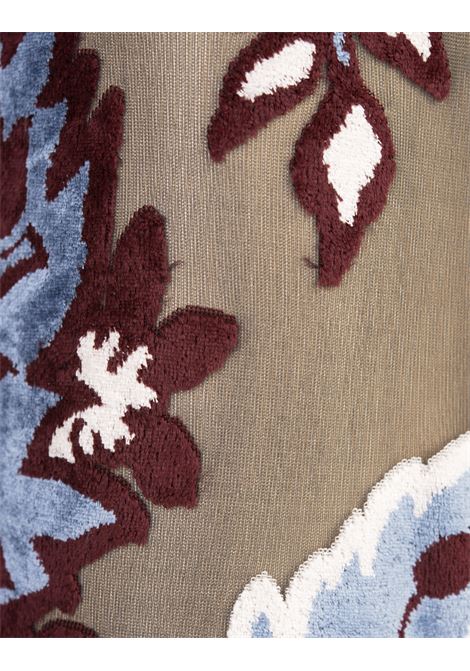 ETRO Abito Lungo Azzurro In Tulle Jacquard Velluto - ETRO Affare Del Giorno